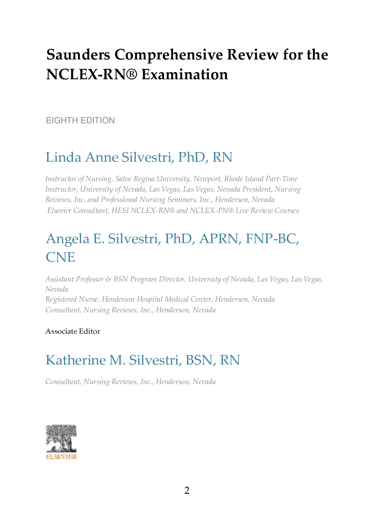 Preview of Comprehensive review for the nclex rn examination by linda anne silvestri phd rn faan auth